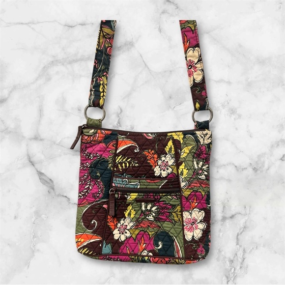 Vera Bradley Hipster Crossbody Bag Medium Floral Print Multicolor - Picture 1 of 4